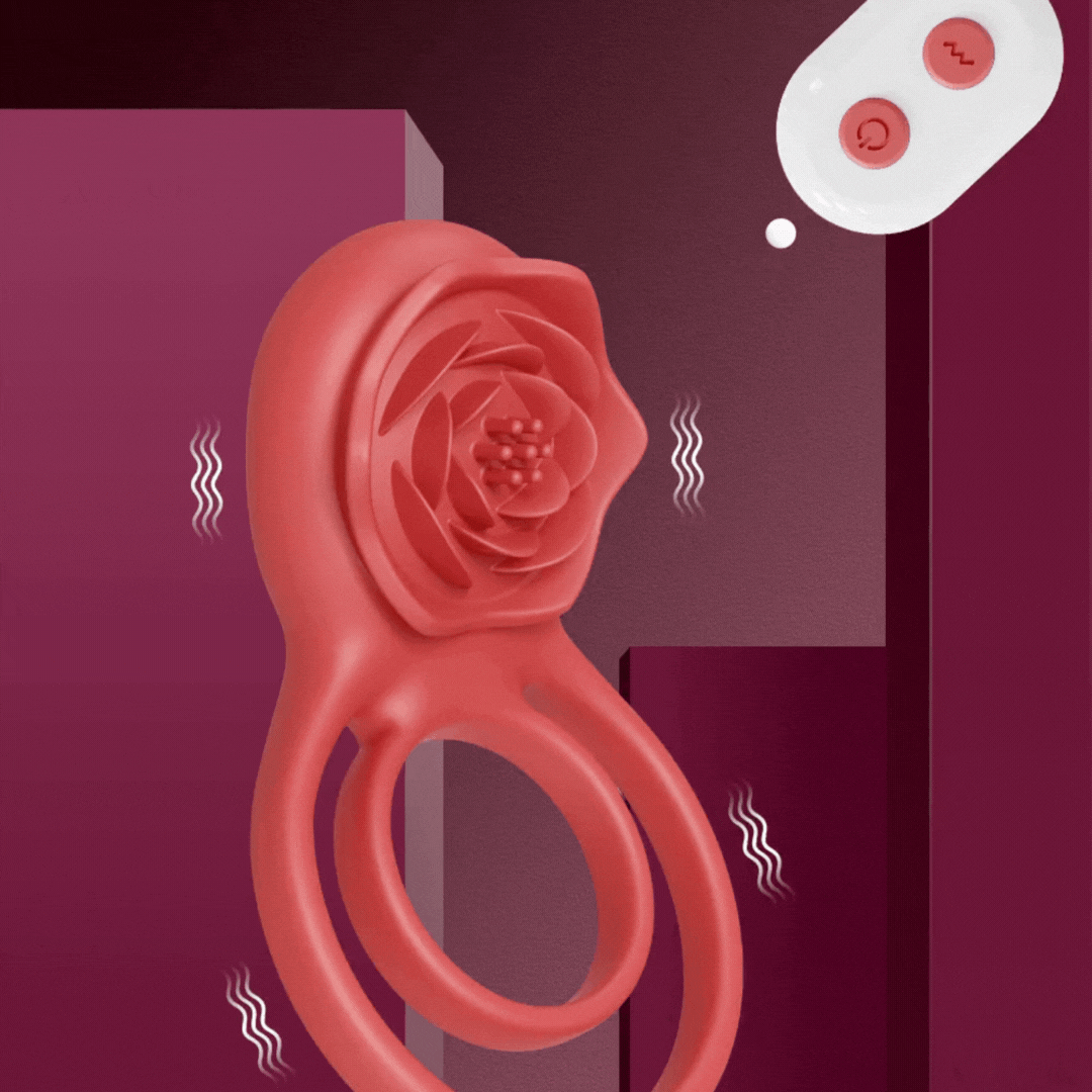 ClitFit - Vibrating Cock Ring with Rose Clitoral Stimulator