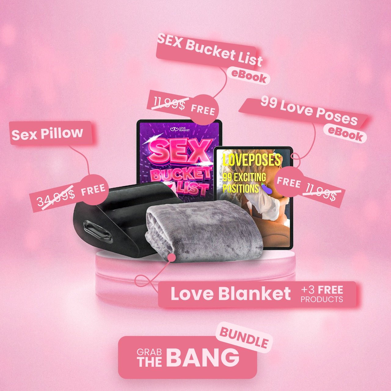 Bang Bundle™ - The Waterproof Cuddle Blanket + Lovepillow + 2 Ebooks - Loveblanket